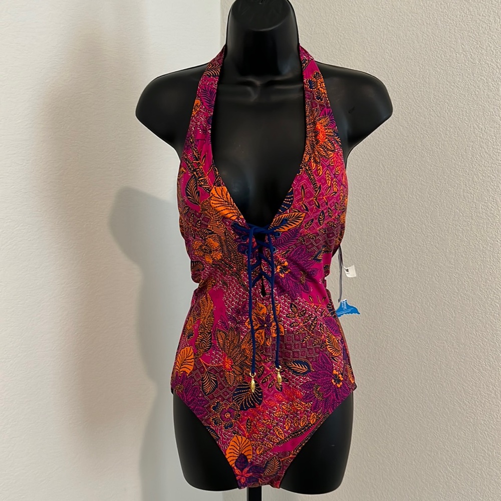 NWT SkinnyDippers Tangerang Halter Sirena One-Piece - Med